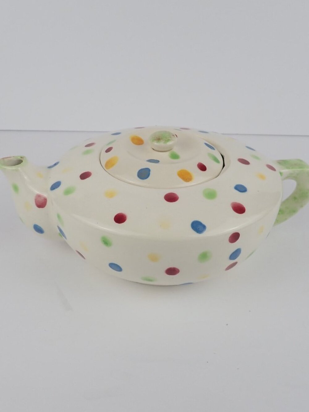 Ceramic Polka Dot Spotted Small Teapot W/Lid